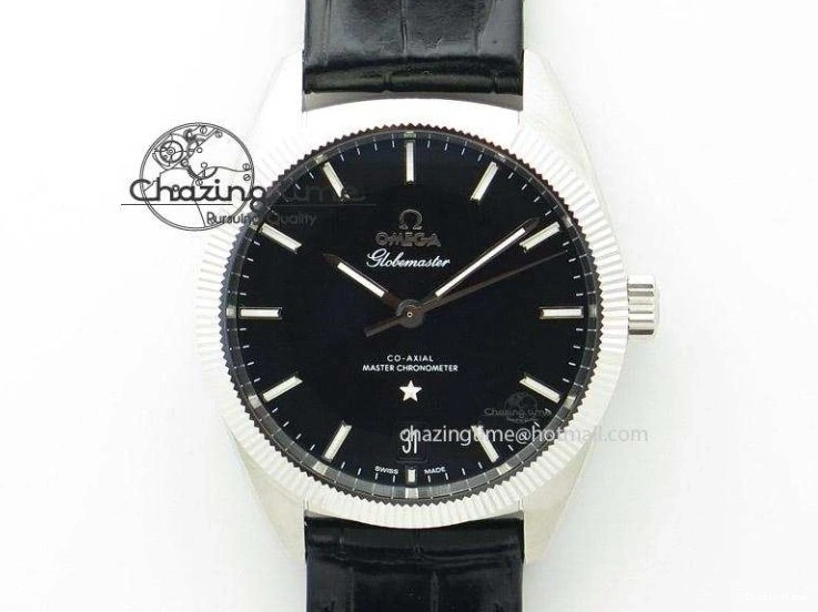 0203 Chic Planet Ocean Master Chrono 45mm SS OM 1:1 Best Edition Blue Dial On Blue Rubber Strap A 8172